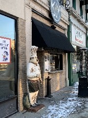 chef statue; Kix on Main; Canandaigua, NY